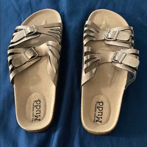Mudd Tan Strappy Sandals with Buckles